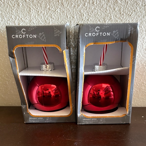 Croton Other - Croton Red Ornament Cup w/ Straw